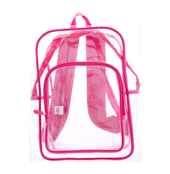 Kids Hot Pink Clear Backpack