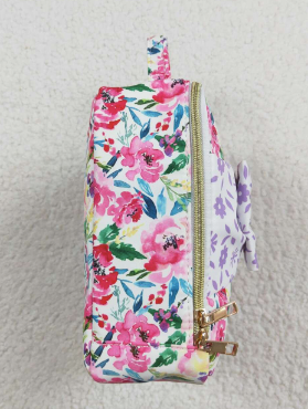 Pink Lavender Floral Girls Lunch Box Bag
