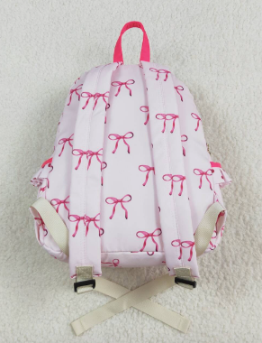 Pink Bow Ruffle Girls Backpack