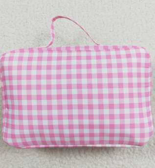 Pink Plaid Kids Girls Lunch Box Bag