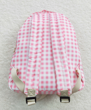 Pink Plaid Ruffle Girls Backpack