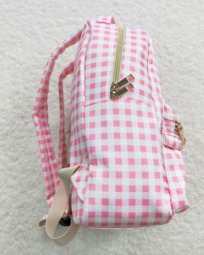 Pink Plaid Ruffle Girls Backpack