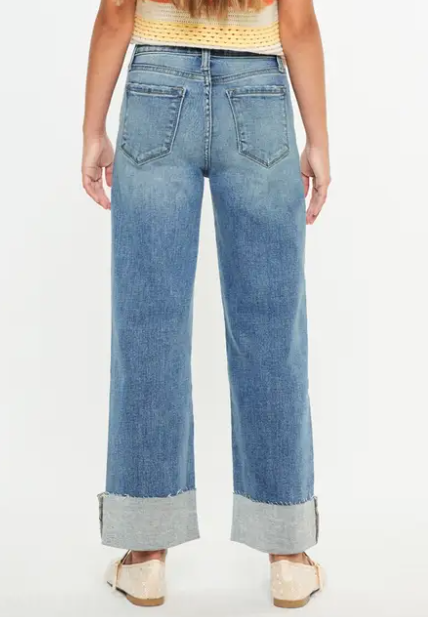 High Rise Crop Wide Leg Jeans