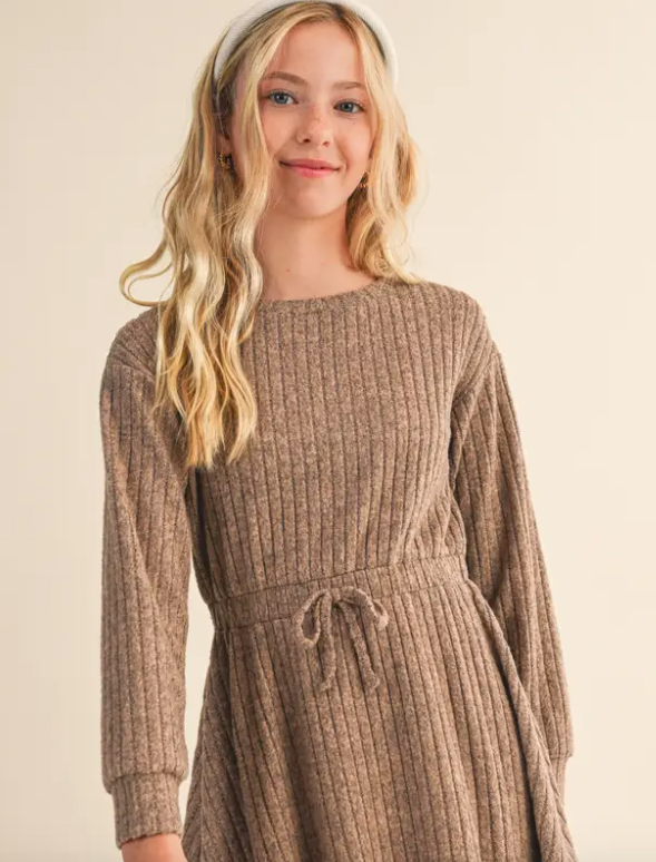 Tween Kids Girls Hacci Long Sleeve Dress