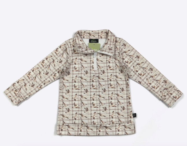 Plaid Mallard Boy Quarter Zip