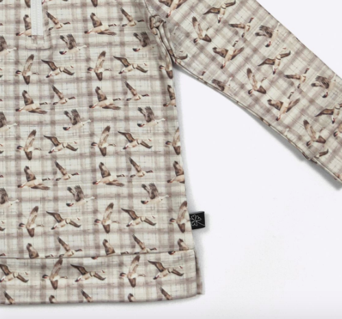 Plaid Mallard Boy Quarter Zip