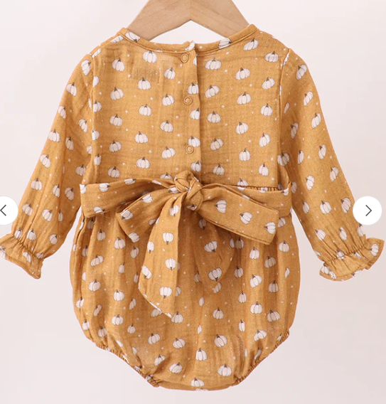 Pumpkin Print Muslin Bubble
