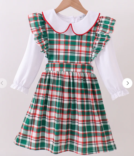 Green Plaid Ruffle 2pc Set