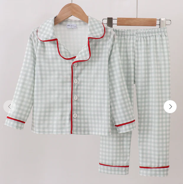 Sage Gingham Pajama Set