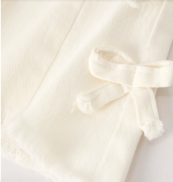 Christmas Charming White Bell Bottom Pants with Cute Bows