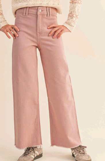 Mocha Rose Wide leg Flare Jeans