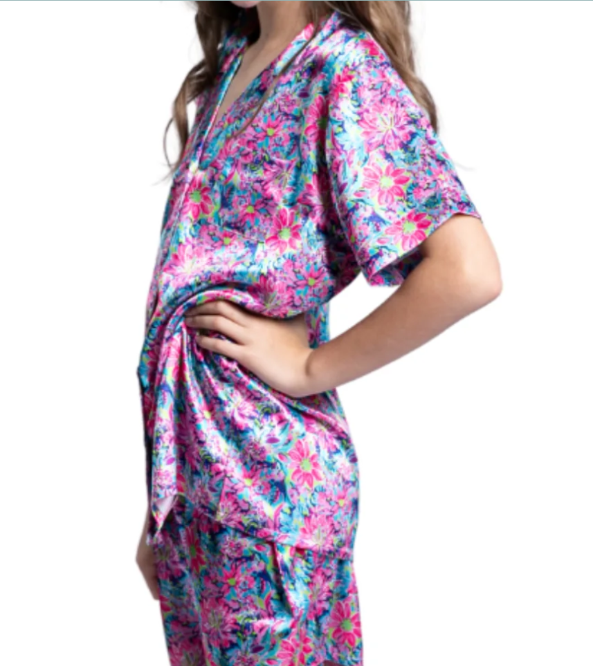 Kids Darling Floral Silk Jammies