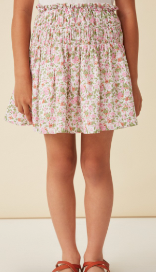 Girls Ditsy Floral Elastic Detailed Skirt