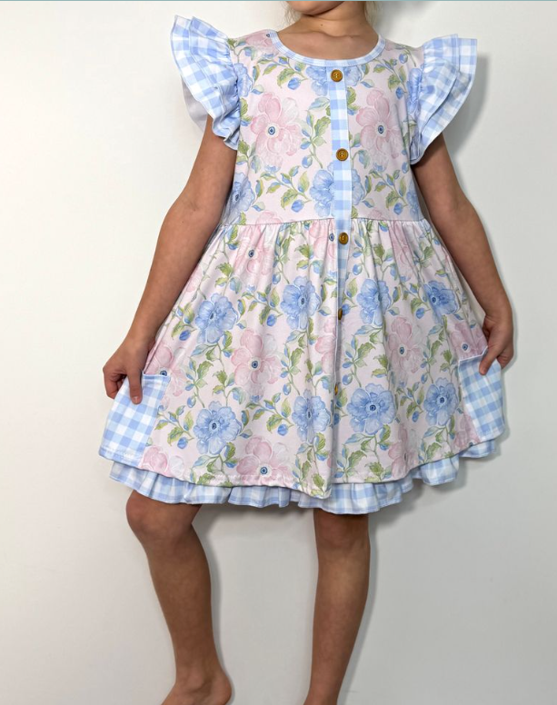Cotton Candy Poppy Girls Dress