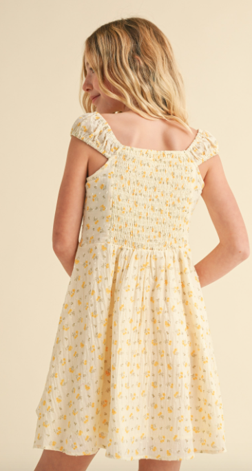 Tween Kids Girls Corset Ruched Shoulder Mini Dress