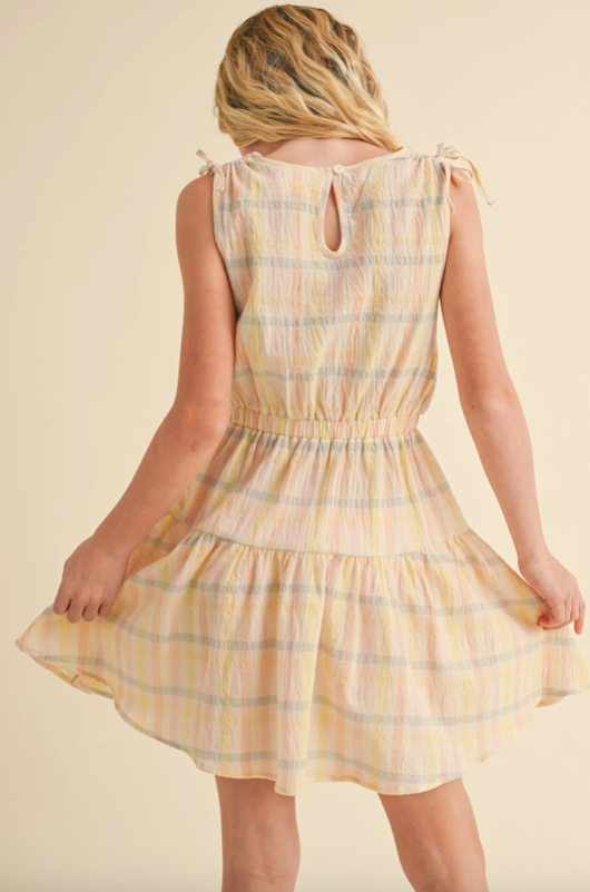Tween Kids Girls Ruched Shoulder Sundress