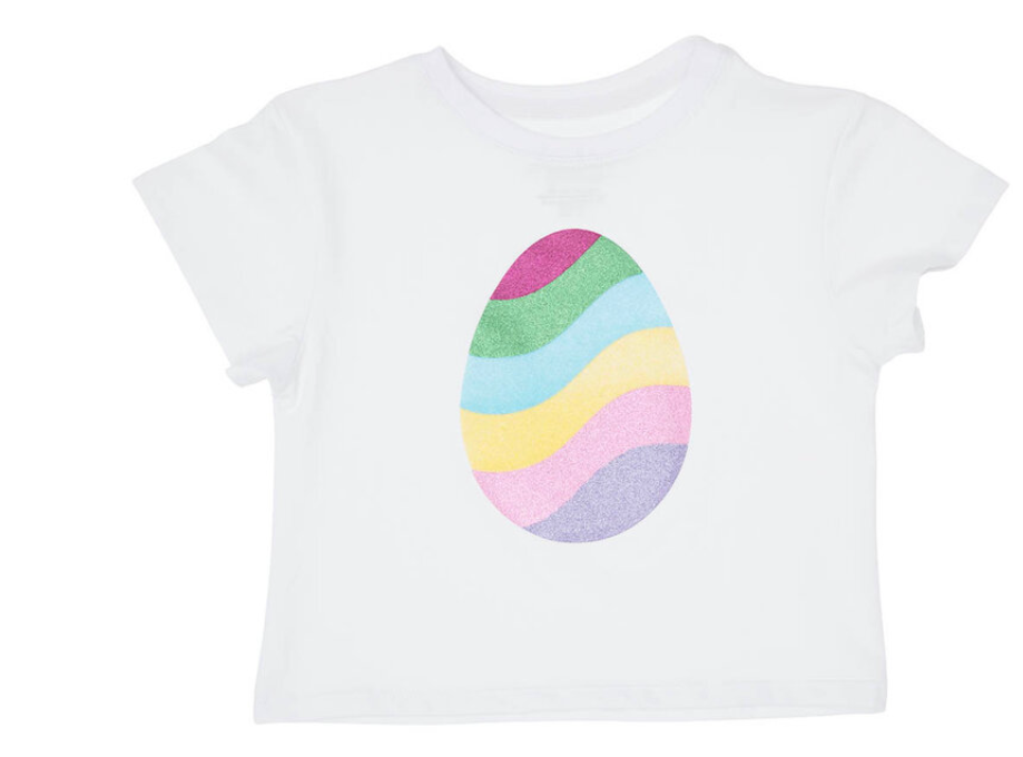 Glitter Easter Egg White Boxy