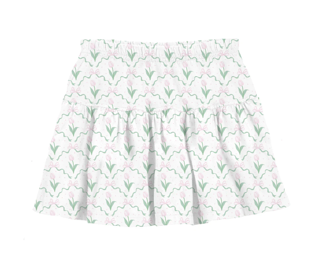 Easter Tulips Gathered Skort