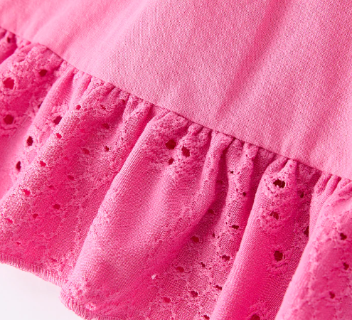 Pink Girl Smocked Ruffle Dress