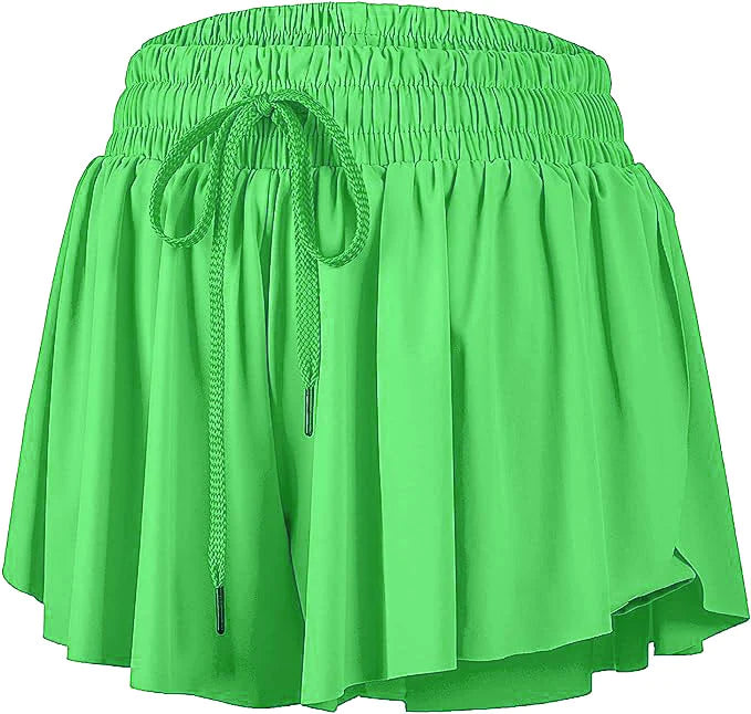 Butterfly Flowy Short in Lime