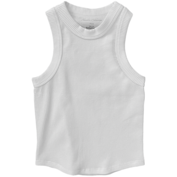 Ribbed Tank with Rounded Hem