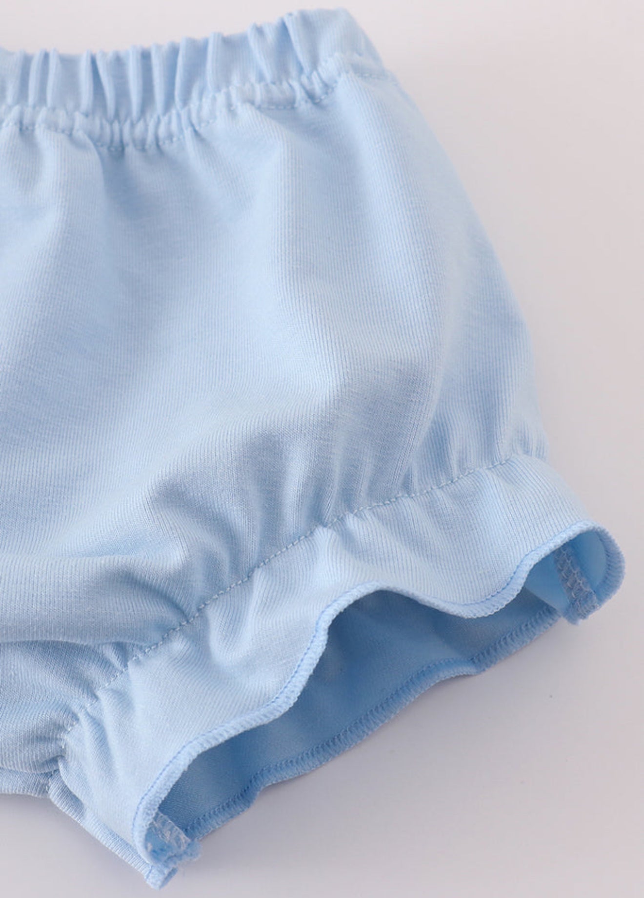 BLUE FLORAL BOW RUFFLE BLOOMER SET