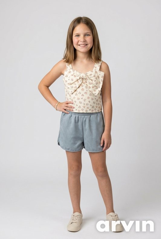 Tween Kids Girls Bow Front Sleeveless Top