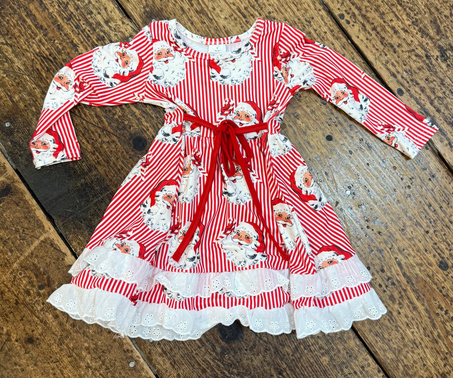 Red Stripe Santa  Christmas Dress