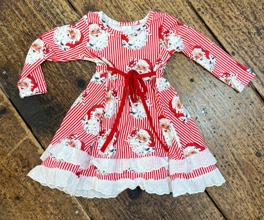 Red Stripe Santa  Christmas Dress