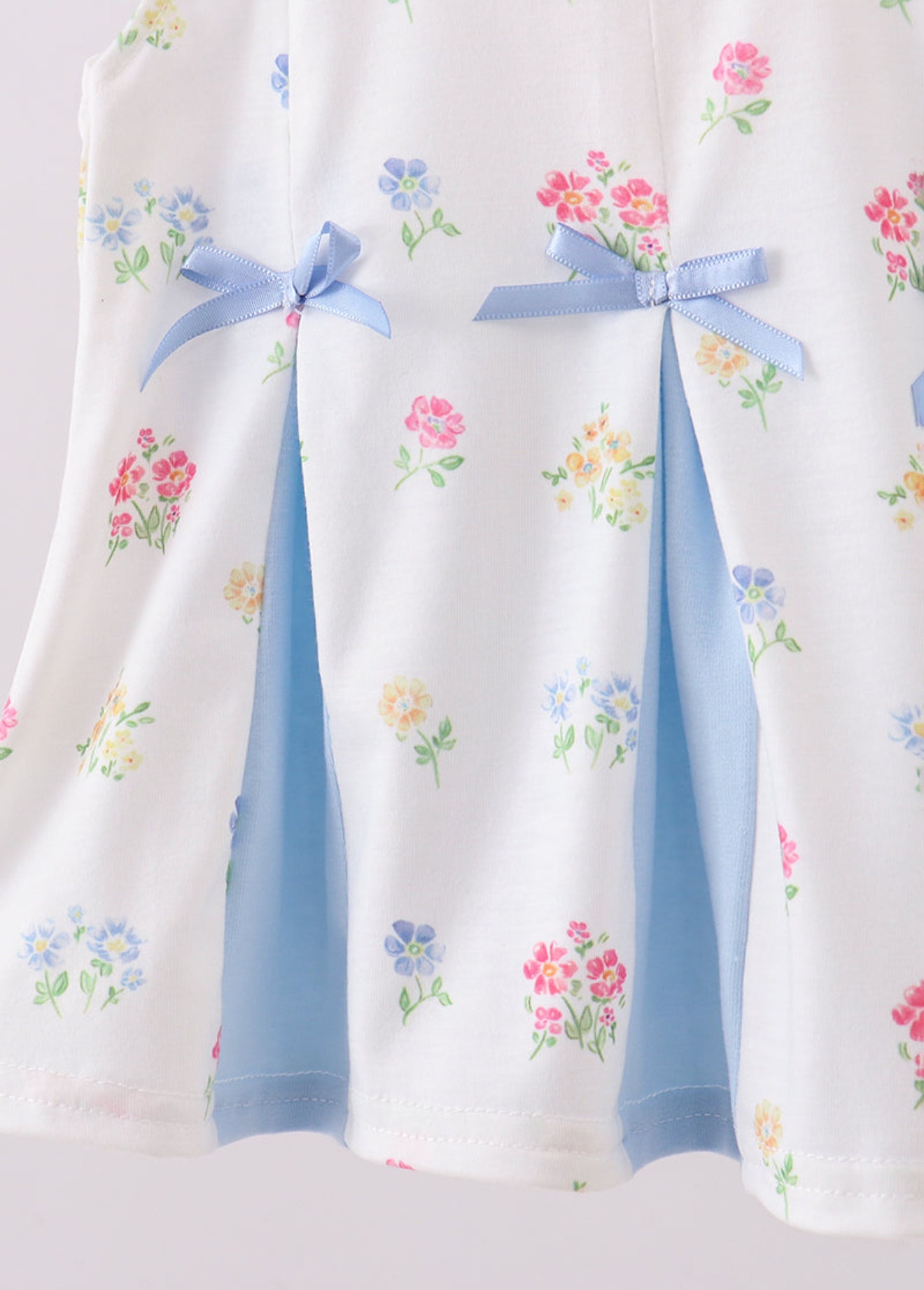 BLUE FLORAL BOW BLOOMER SET