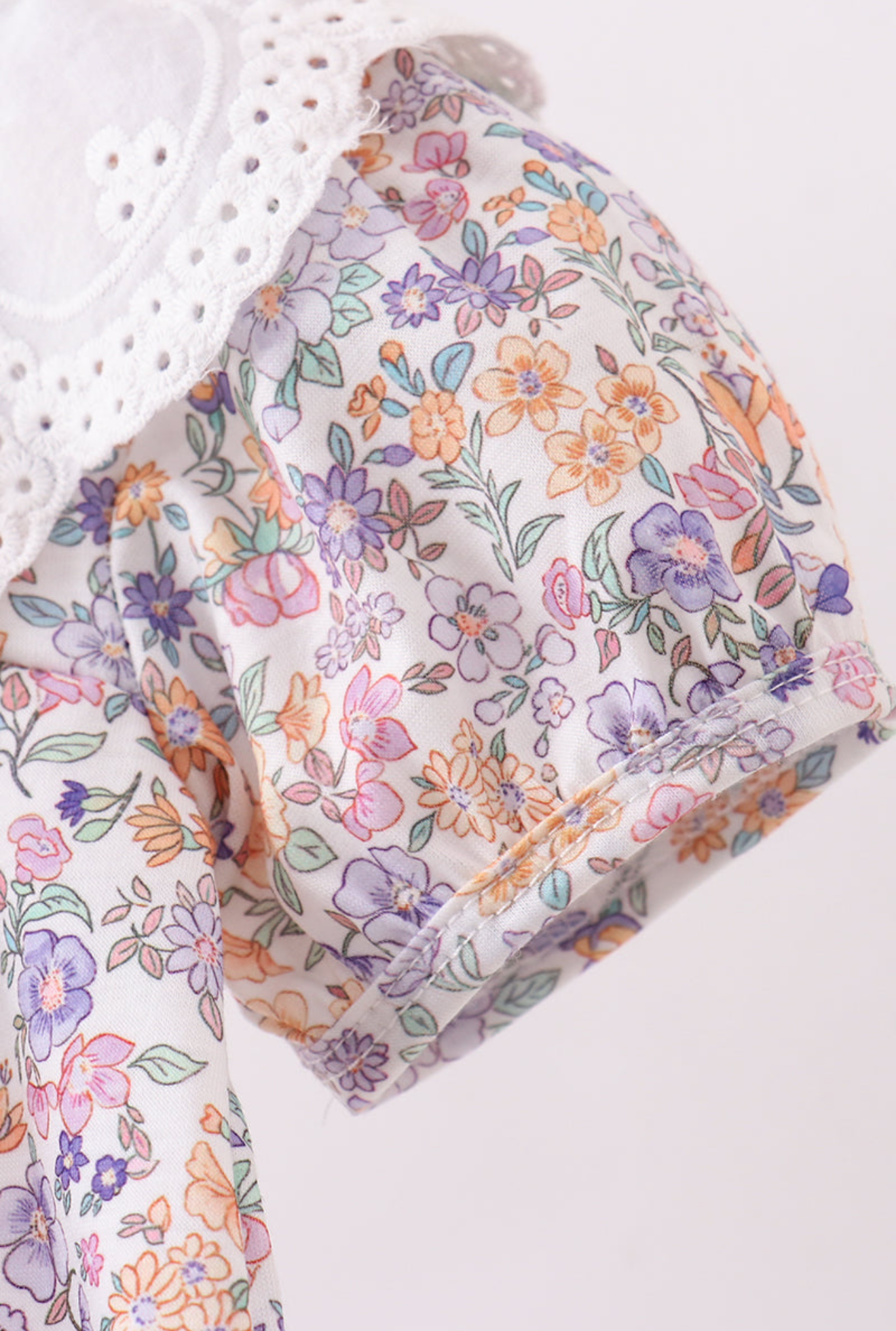 PURPLE FLORAL WOVEN LACE BUBBLE