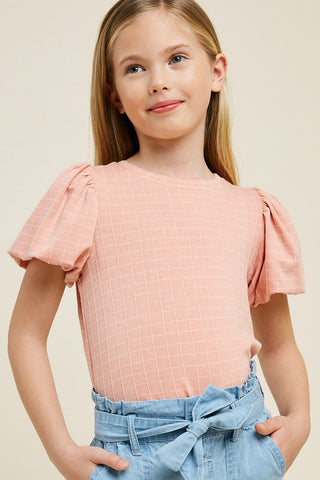 French Terry Bubble-Sleeve Top
