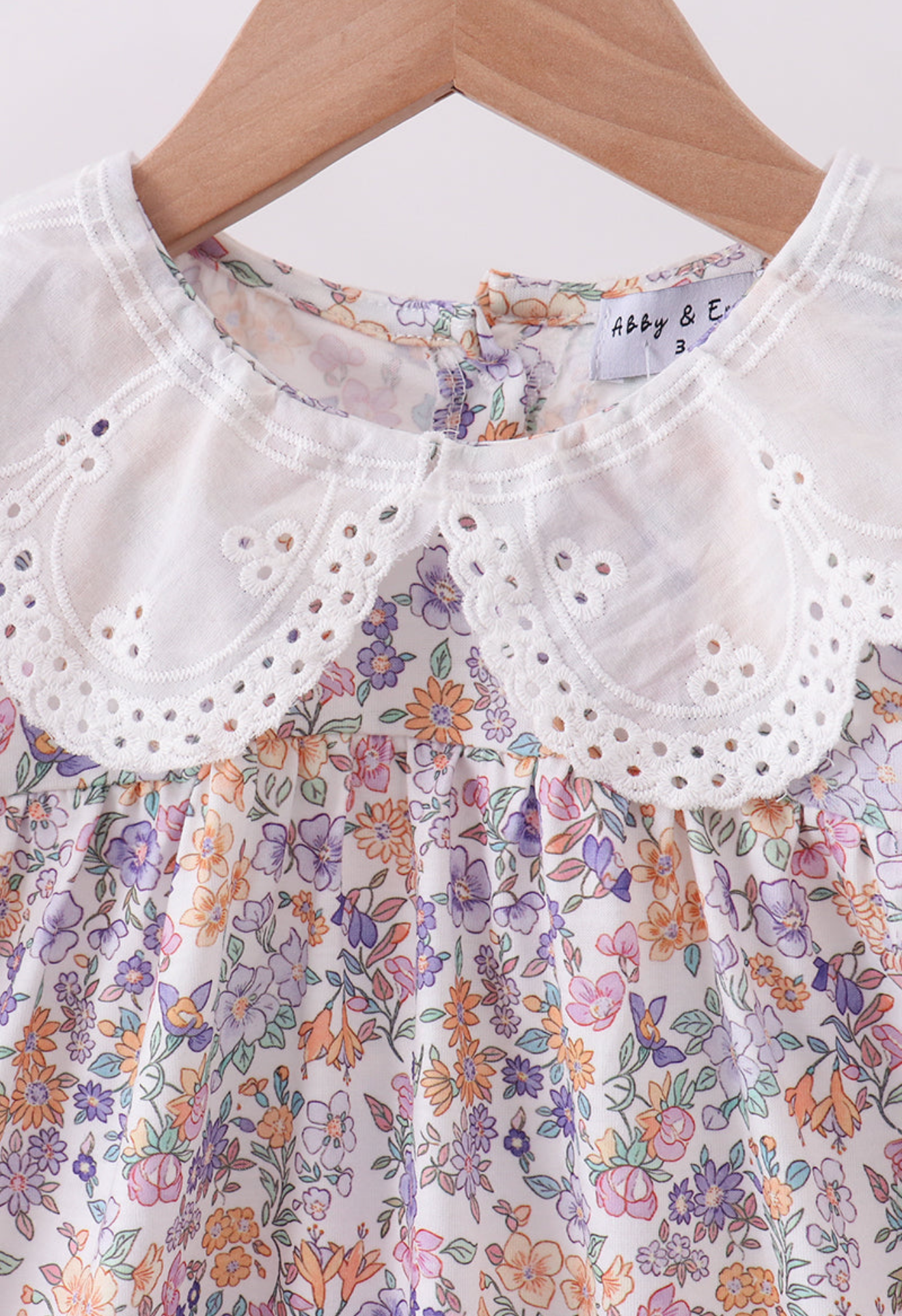 PURPLE FLORAL LACE RUFFLE DRESS