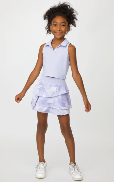 Collar Tank and Ruffled Level Up Tiered Skort Set