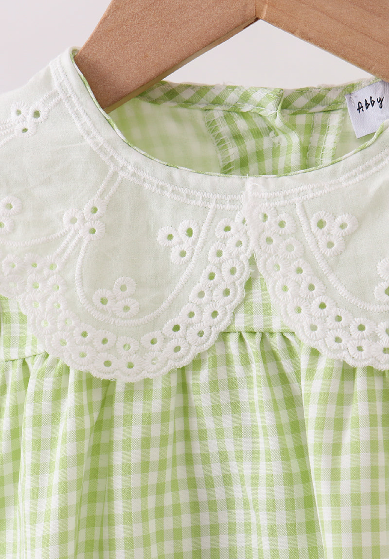 Green WOVEN LACE GINGHAM BUBBLE