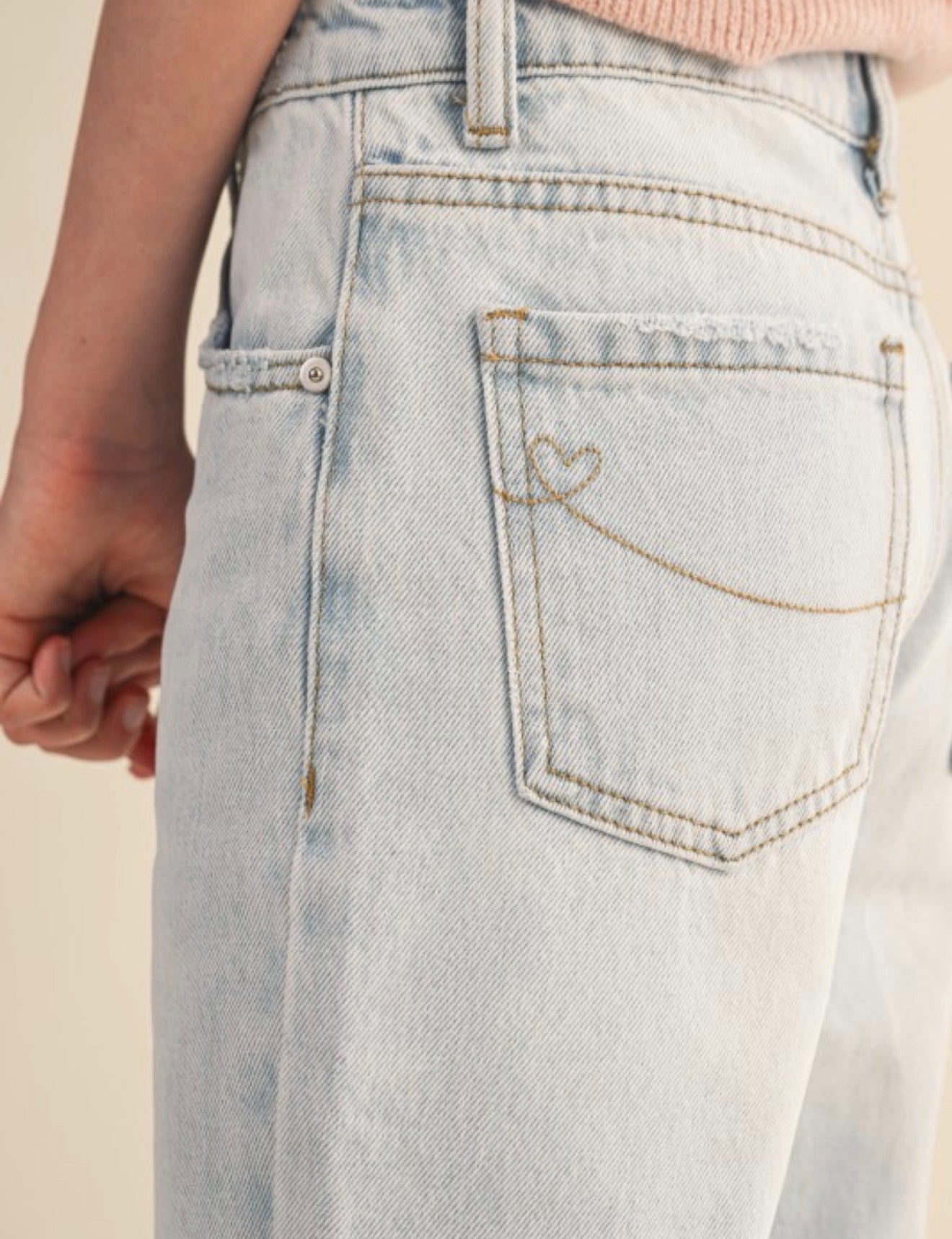 Tween Kids Girls Straight Leg Denim Pants