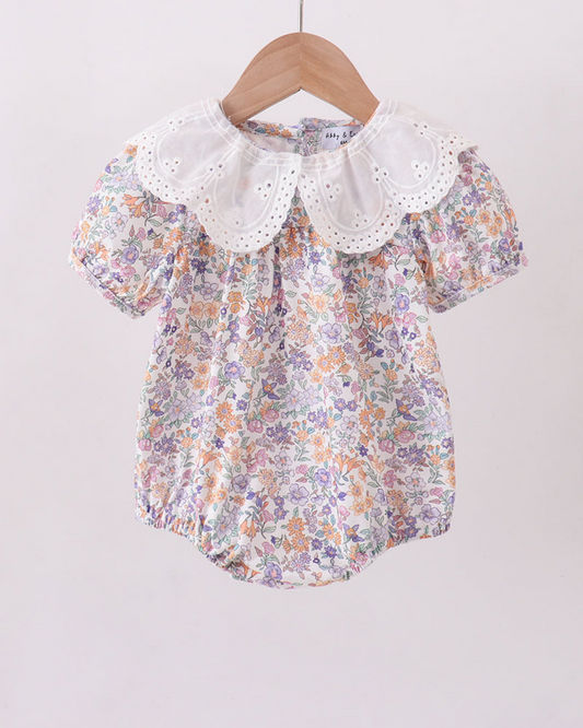 PURPLE FLORAL WOVEN LACE BUBBLE