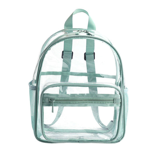 Medium Clear Transparent Back Pack in Jade