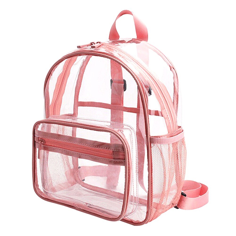 Medium Clear Transparent Back Pack in Pink