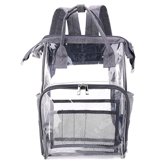 Large Clear Transparent Back Pack in Gray