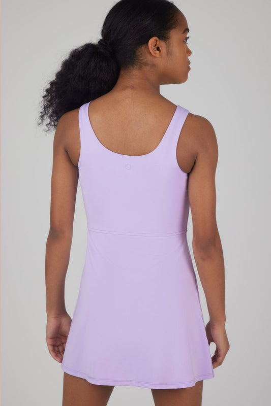 Girls Tennis Dress with Inner Shorts in Pastel Lilac