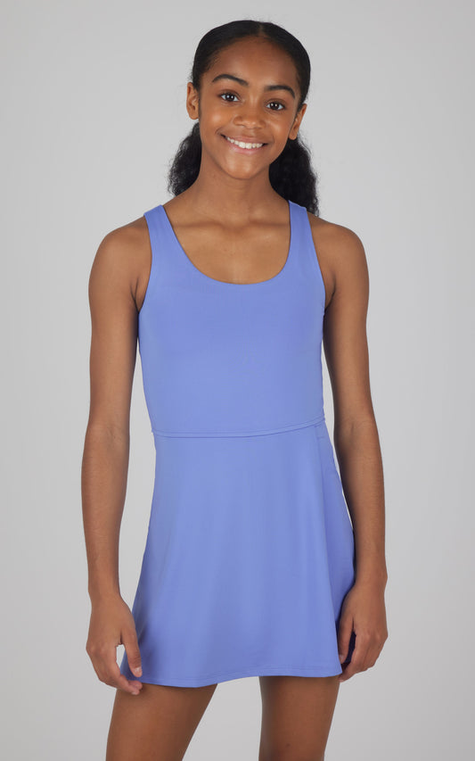 Girls Tennis Dress with Inner Shorts in Persian Jewel