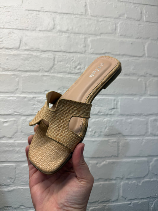 Slip on Sandal in Raffia