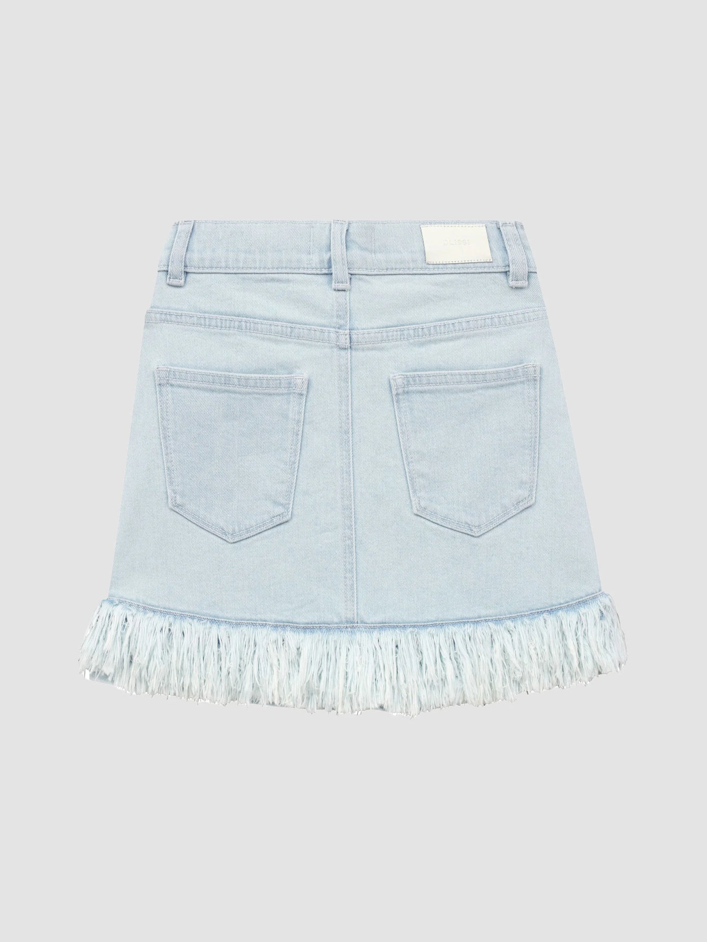 Jenny Mini Jean Skirt in Frayed Light Denim