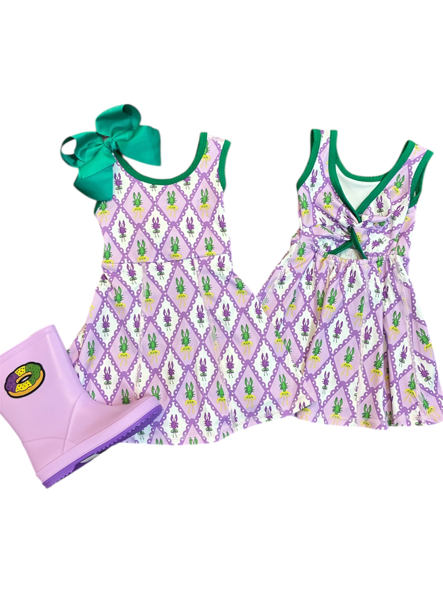 Crawfish Kids Girls Mardi Gras Athletic Dress