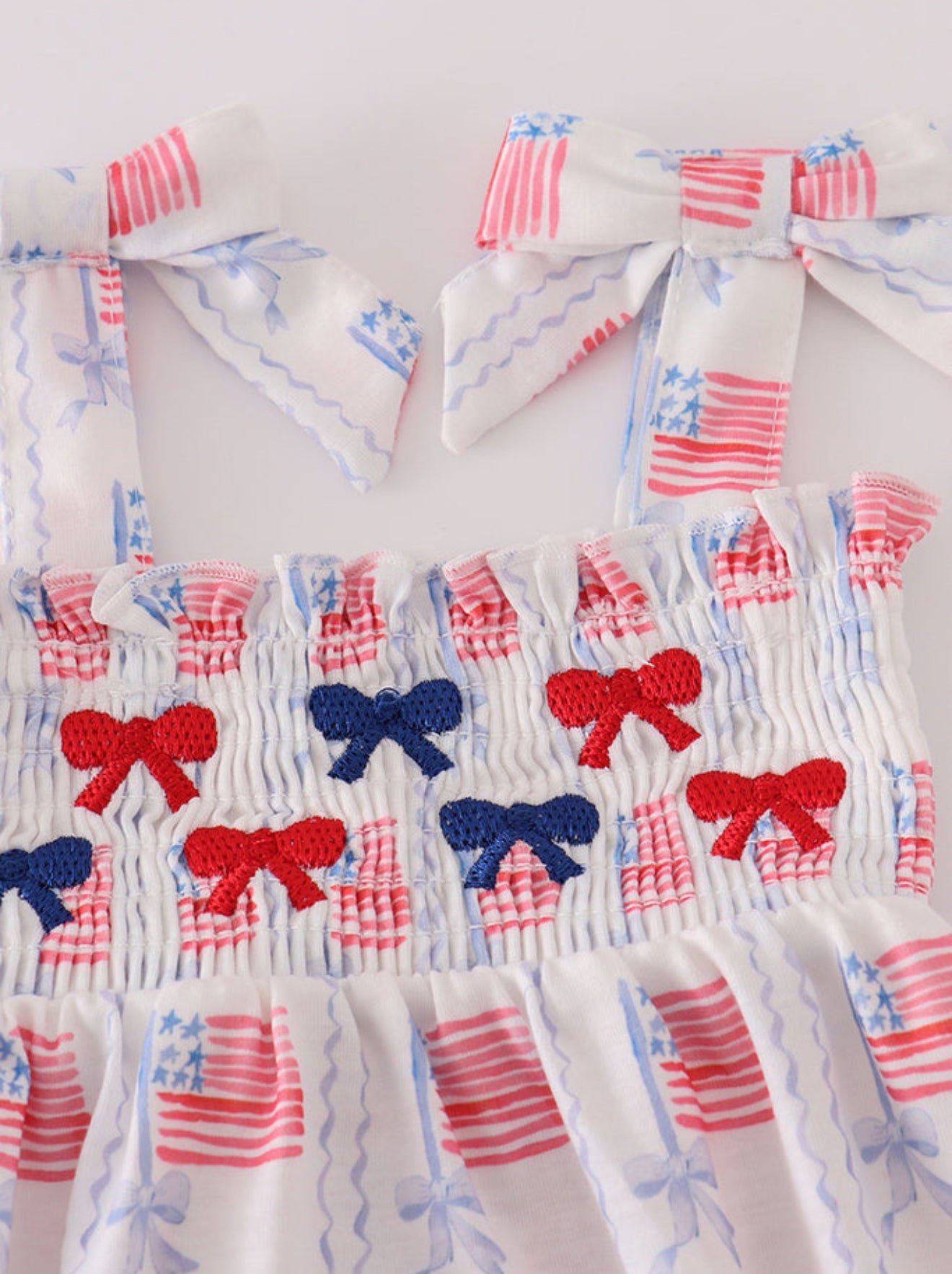 BOW EMBROIDERY SMOCKED BUBBLE
