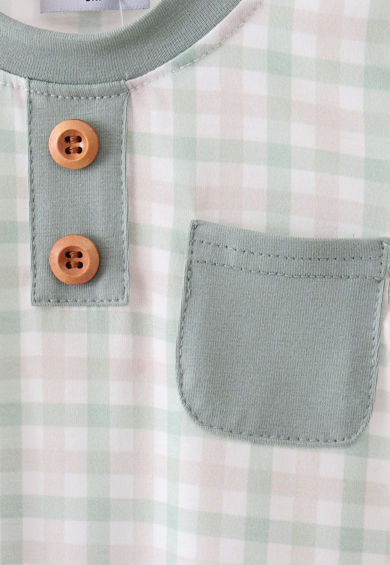SAGE PLAID POCKET ROMPER