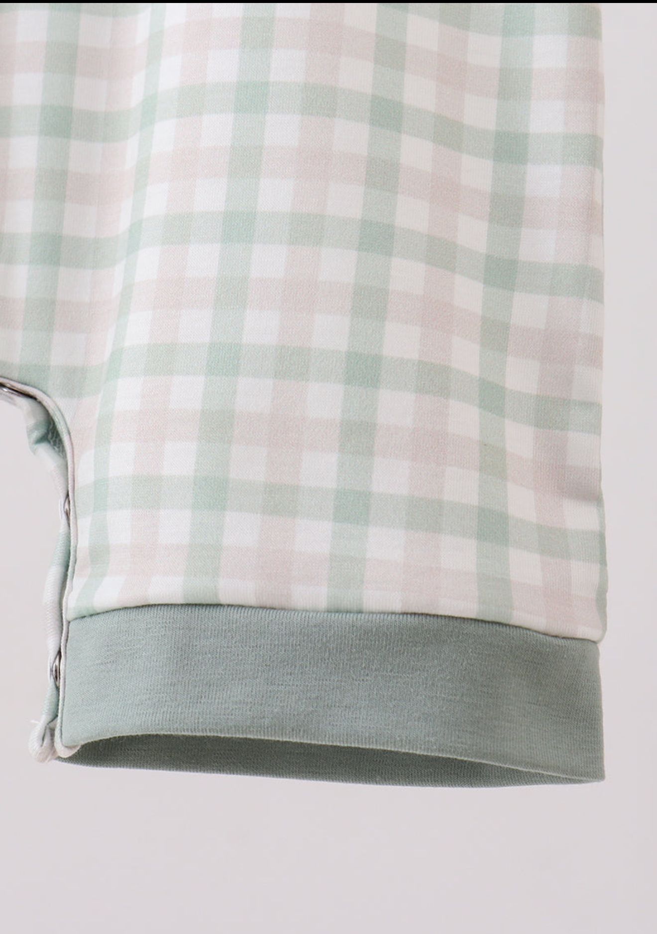 SAGE PLAID POCKET ROMPER