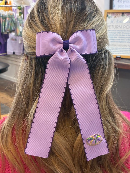 Double Ribbon Purple with King Cake Detail