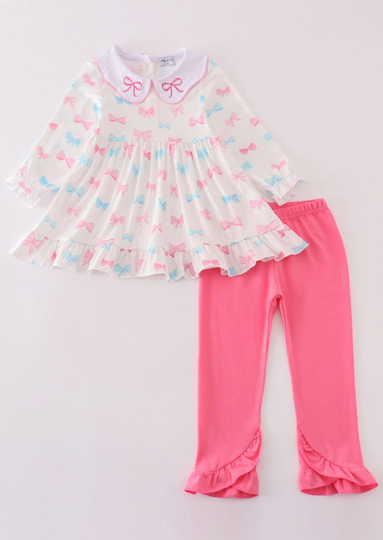 PINK BOW EMBROIDERY GIRL SET